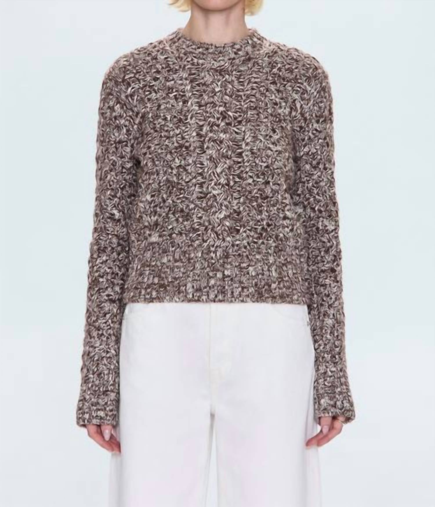 PISTOLA Quinn Sweater in chocolate marl 1 - women's sweater