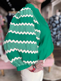 Thml - Embroidery Detail Puff Sleeve Button Down Top