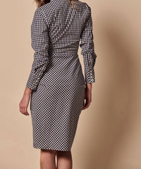 THE SHIRT The Wrap Front Dress in black check - women's dress - view 4