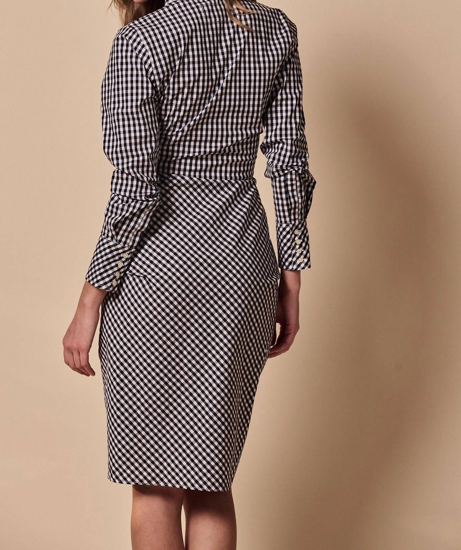 THE SHIRT The Wrap Front Dress in black check - women's dress - view 4