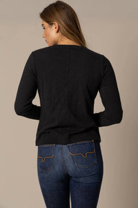 KIMES Ainsley Long Sleeve Tee in black - women's long sleeve top - alternate view