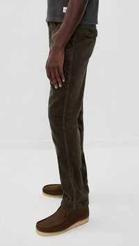 Taylor Stitch Carnegie Straight Pant in fatigue olive corduroy - men's pants - alternate view