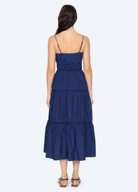 SEA Camden Cotton Poplin Tank Dress in blueberry - women's dress - detail view