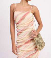 Emory Park - Watercolor Ruched Mesh Midi Dress