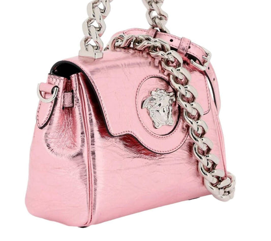 Versace - Women's La Medusa Metallic Top-handle Bag