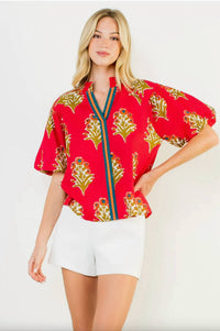 Thml - Puff Sleeve Floral Detail Top