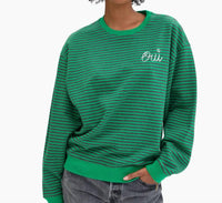 Clare V. - Oversized Striped Sweatshirt