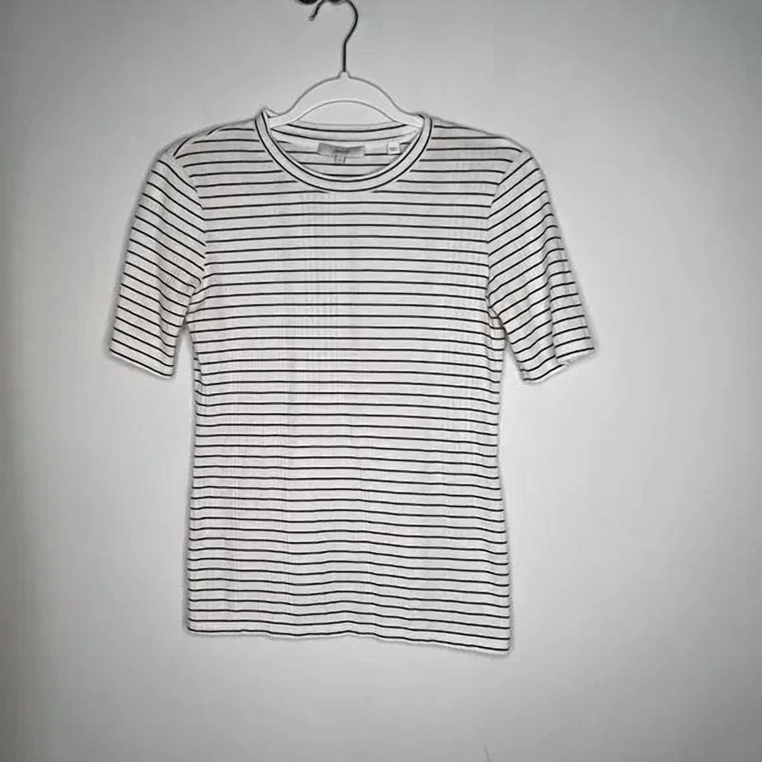Vince - Striped Elbow Sleeve Crew Tee