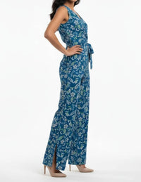 London Times - Floral Print Sleeveless Jumpsuit