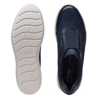 Clarks Women's Kayleigh Peak Loafer in navy textile - women's flats - view 7