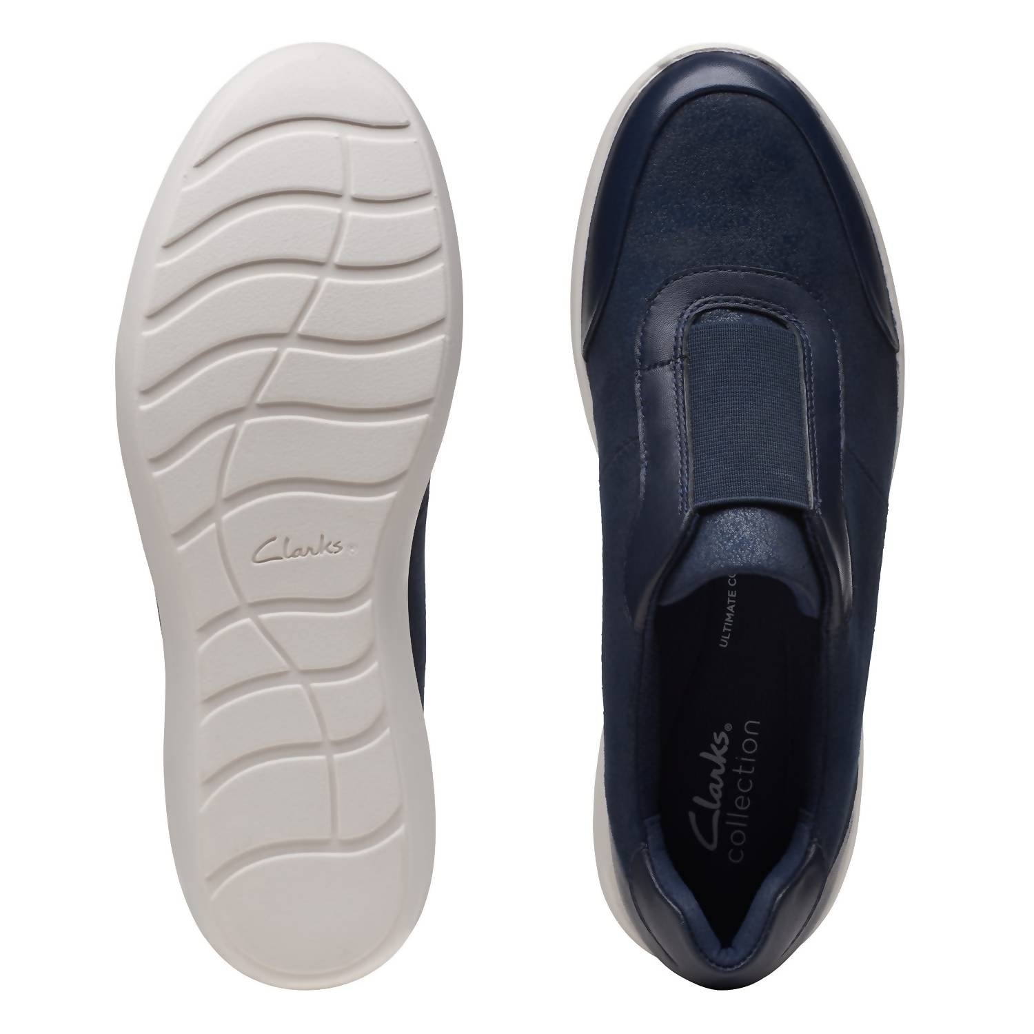Clarks Women's Kayleigh Peak Loafer in navy textile - women's flats - view 7