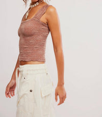 Free People Love Letter Cami in cocomar - women's shirt - detail view