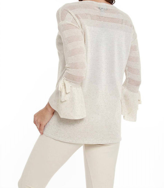Angel - Linen Lace Tie Bell Sleeve Top