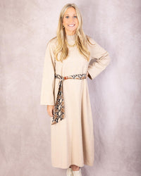 Entro - Mock Neck Long Sleeve Midi Dress