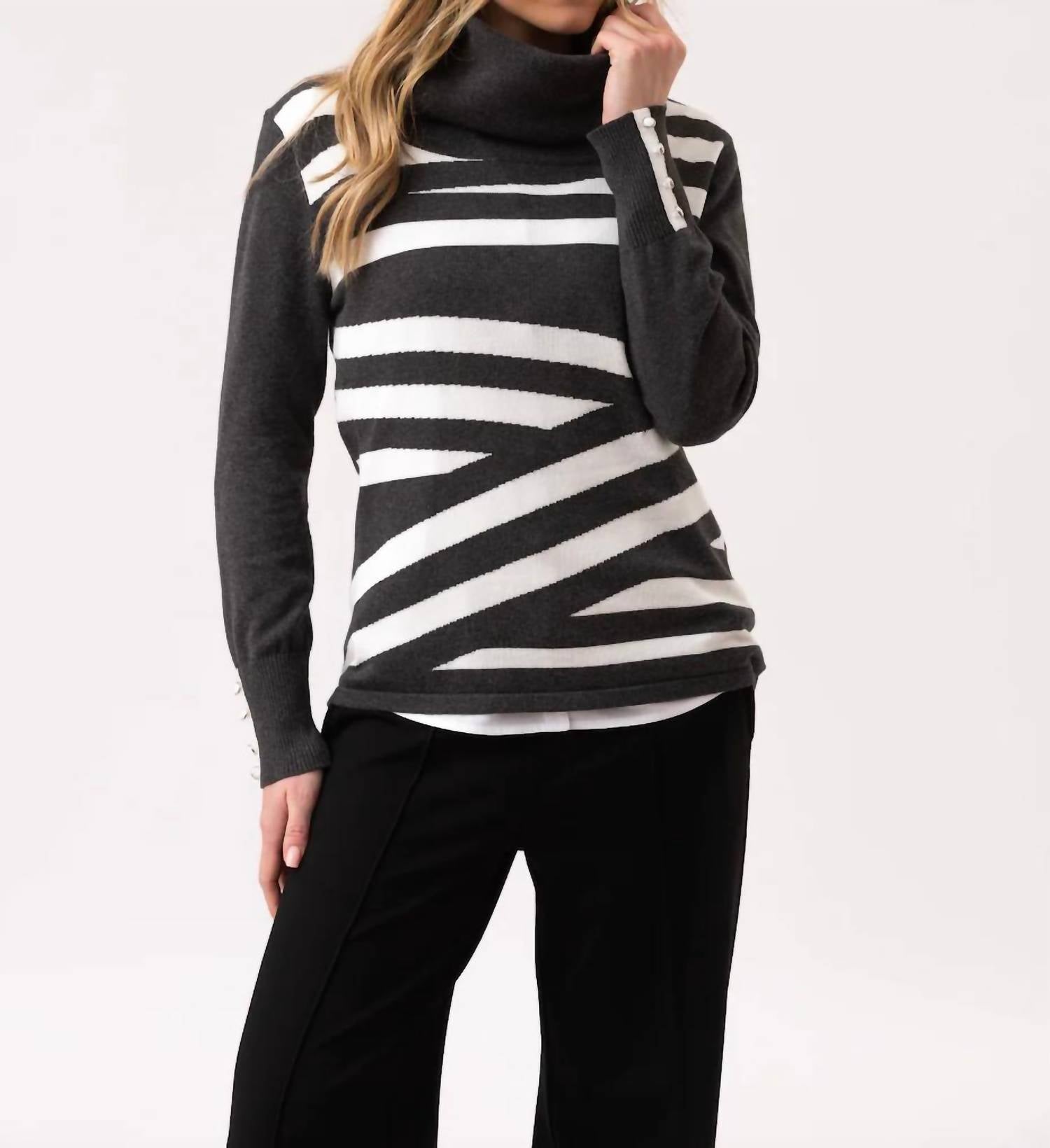 Marble - Classic Fit Cowl Neck Sweater