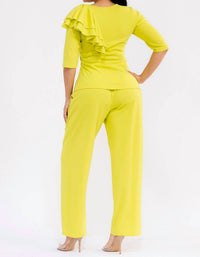 Karen T Design Pull-on Wide Leg Pants in yellow - women's pants - view 6