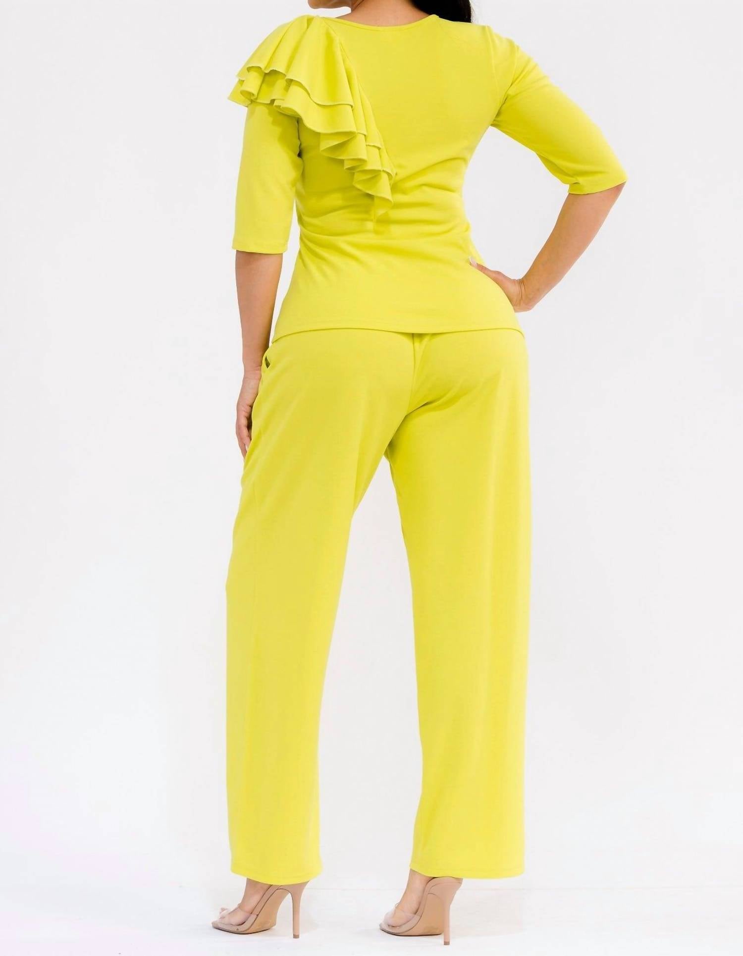 Karen T Design Pull-on Wide Leg Pants in yellow - women's pants - view 6