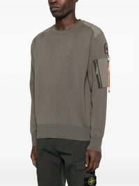PARAJUMPERS Men's Braw Crewneck Sweater in olive 1 - men's sweater - alternate view