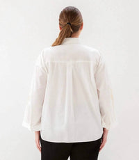 Karen Kane - Bell Sleeve Embroidered Palm Tree Shirt - Plus
