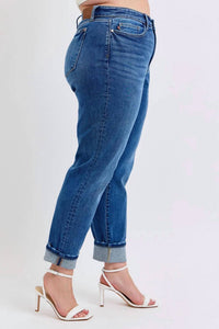 Judy Blue - Mid Rise Boyfriend Jeans With Cuff