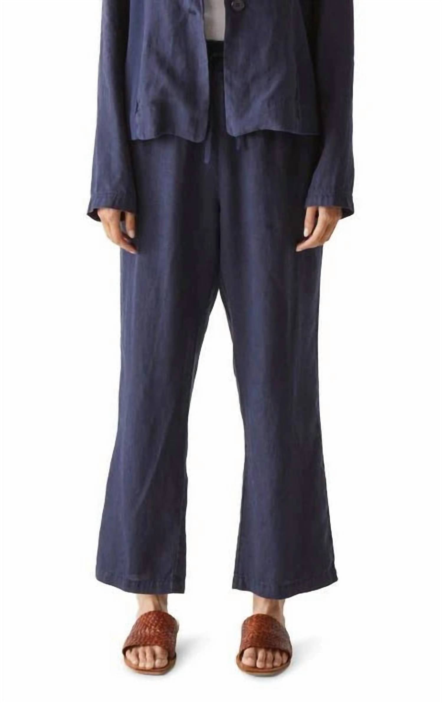 Michael Stars Nolan Linen Drawstring Pants in nocturnal - women's pants
