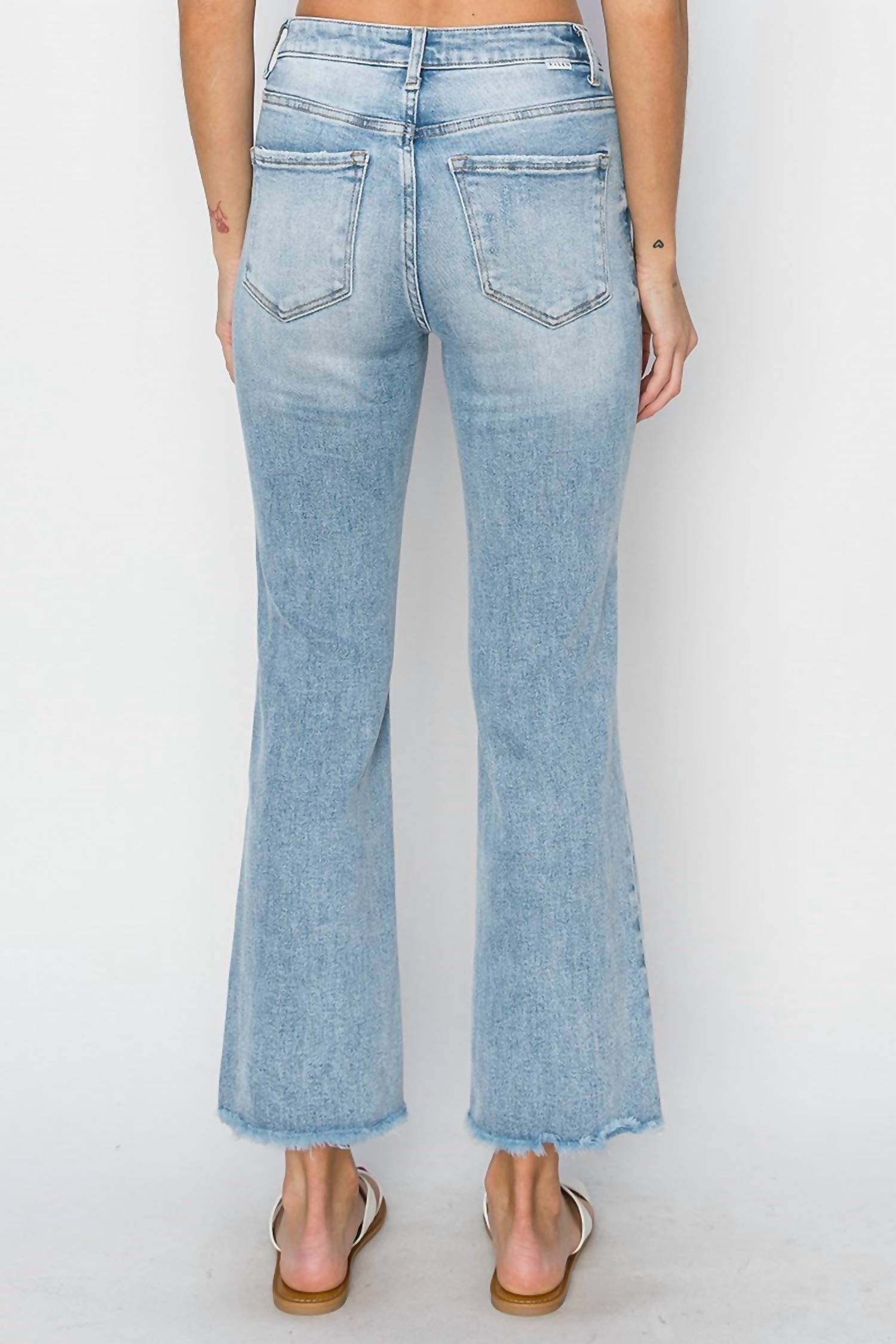 Risen - High Rise Cropped Straight Leg Jeans