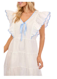 mudpie Ralphy Mini Dress in white - women's dress - alternate view