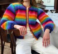 Rose Carmine - Mini Jacket Stripes Cardigan