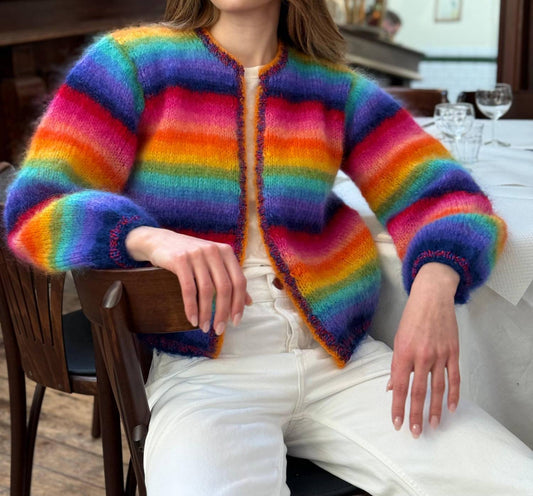 Rose Carmine - Mini Jacket Stripes Cardigan