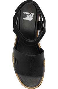 SOREL Women's Joanie IV Ankle Strap Wedge in black - women's sandal - detail view