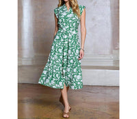 Current Air - Floral Printed Button Down Midi Dress