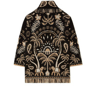 Alanui - Lush Nature Foulard Cardigan in Black Sandstorm