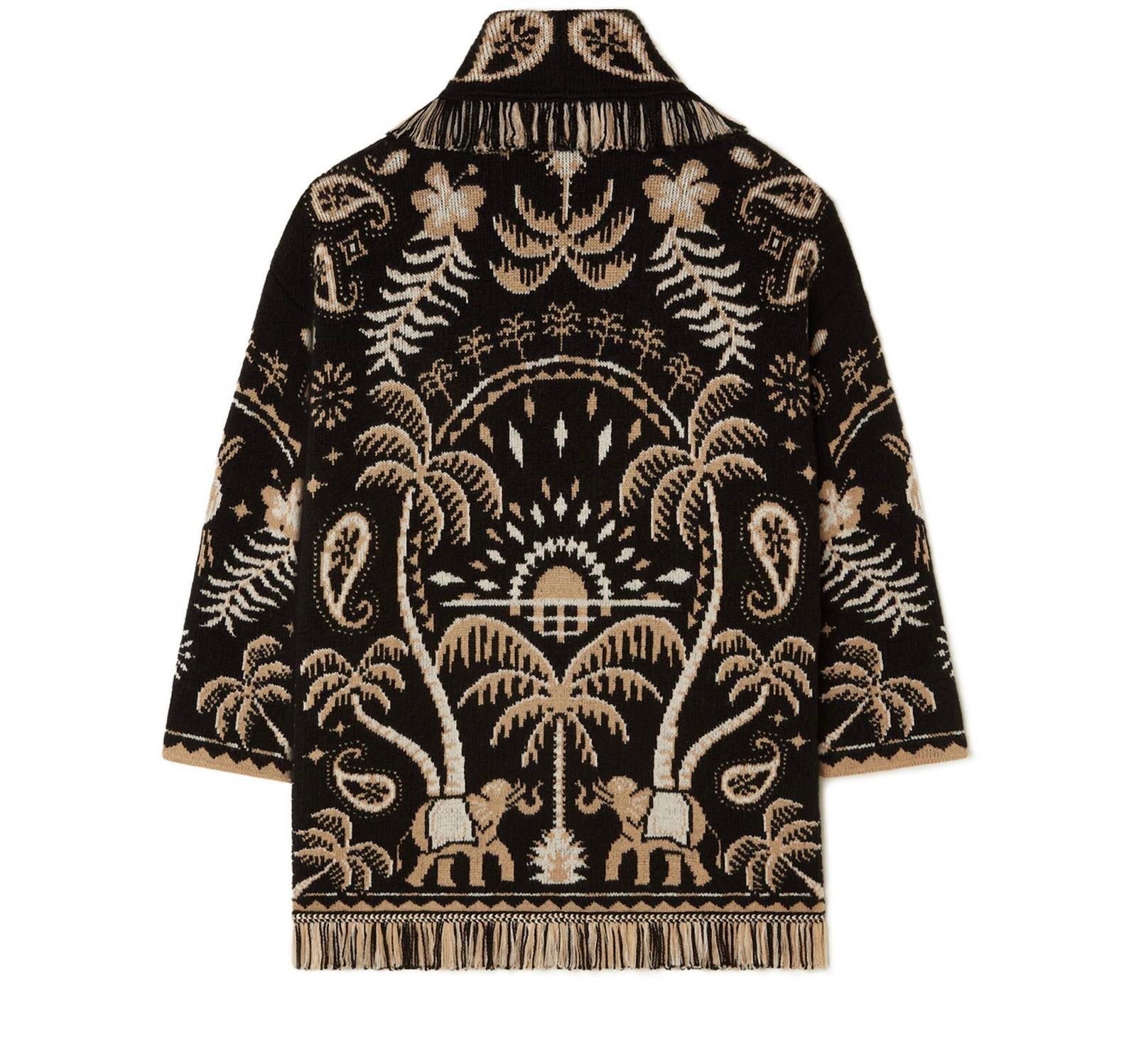 Alanui - Lush Nature Foulard Cardigan in Black Sandstorm