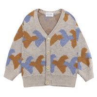 BOBO CHOSES Kid's Birds All Over Knitted Jumper in sand - item