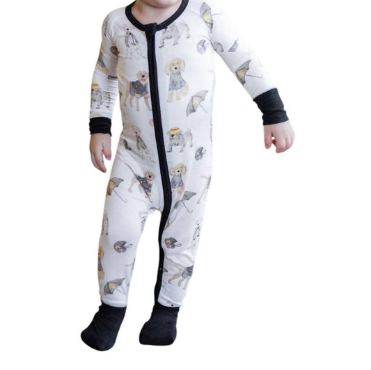 Sweet Bay Clothing - Puppy Football Zipper Onesie