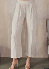 Venti6 Moonflower Trousers in natural linen - women's pants