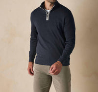 The Normal Brand Puremeso Weekend Quarterzip Top in normal navy - women's sweater