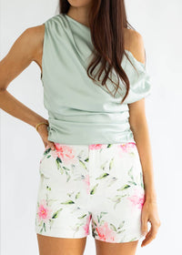 2.7 AUGUST APPAREL Marsy Rose Print Shorts in pink - women's shorts - view 4