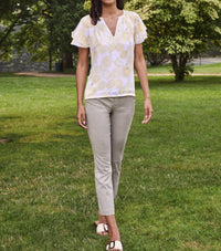 Ecru - Loren Flutter Sleeve Blouse