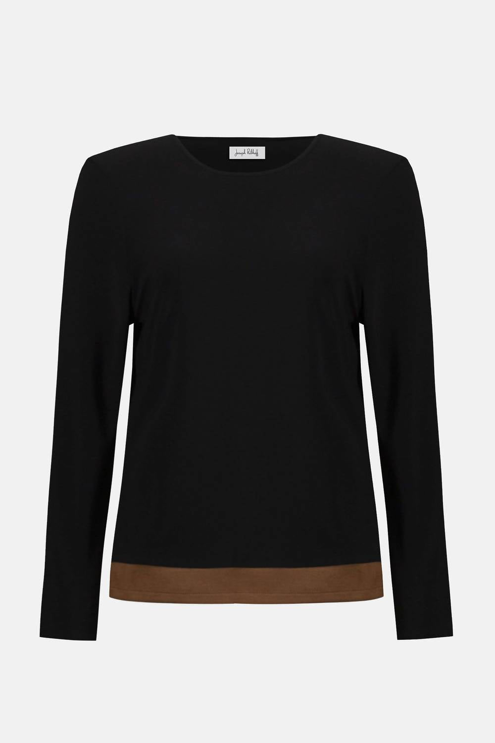 Joseph Ribkoff - Silky Knit & Suede Colour Block Straight Top