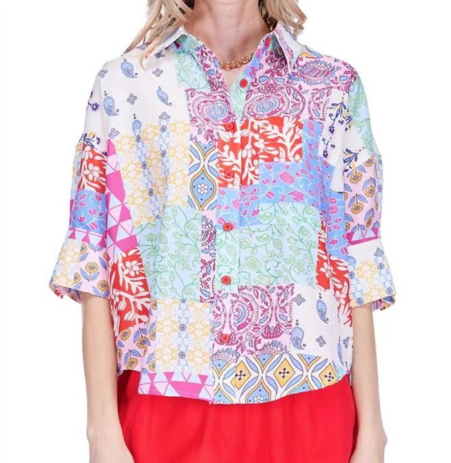 Joy Joy - Button Short Sleeve Shirt