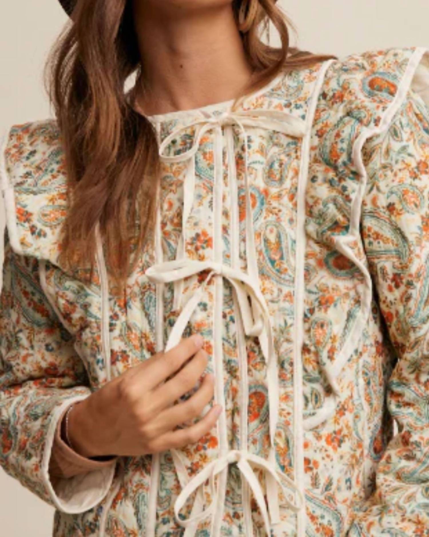 Listicle - Solana Paisley Quilted Jacket