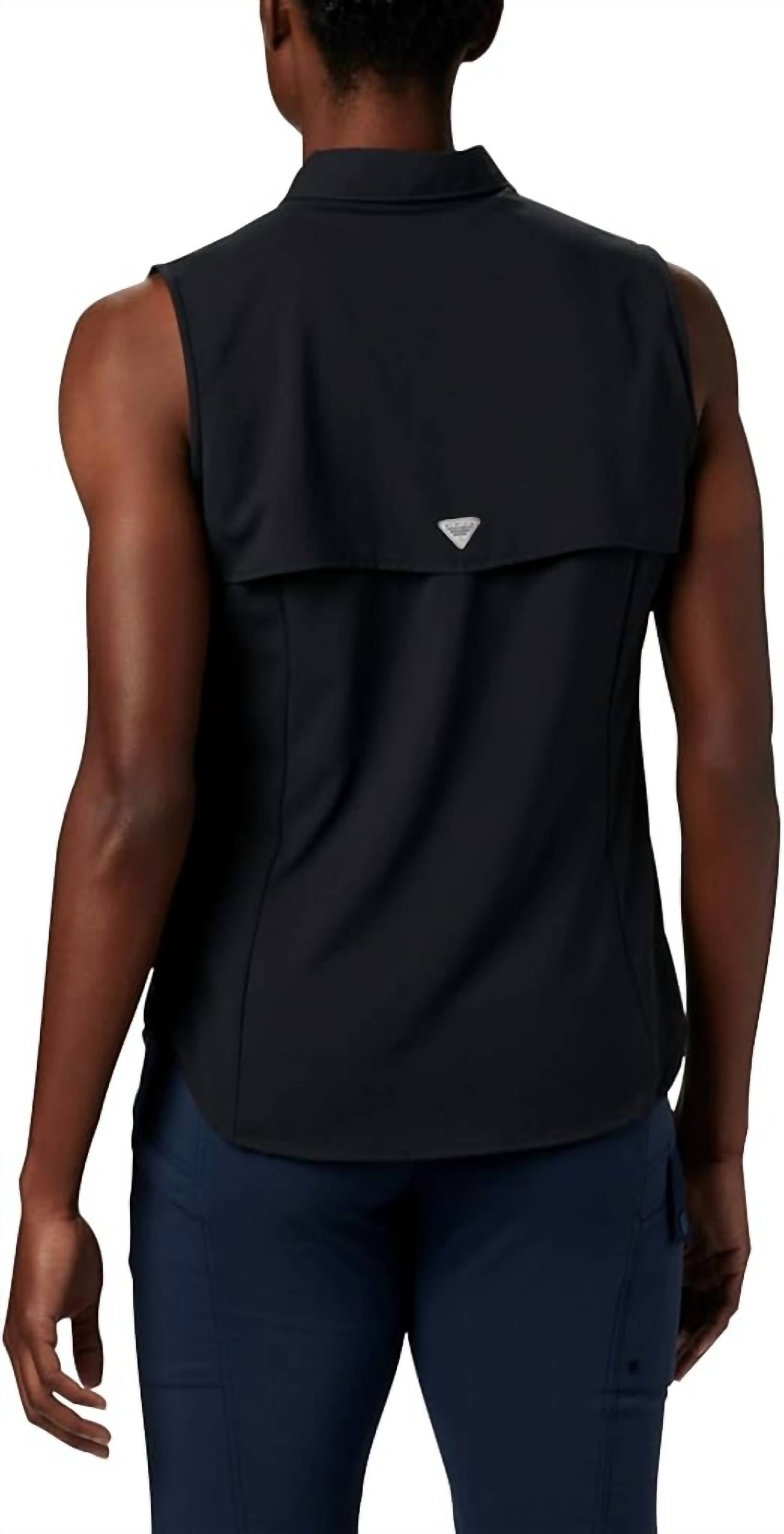 Columbia Performance Fishing Gear Tamiami Sleeveless Shirt in black 1 - women's shirt - alternate view