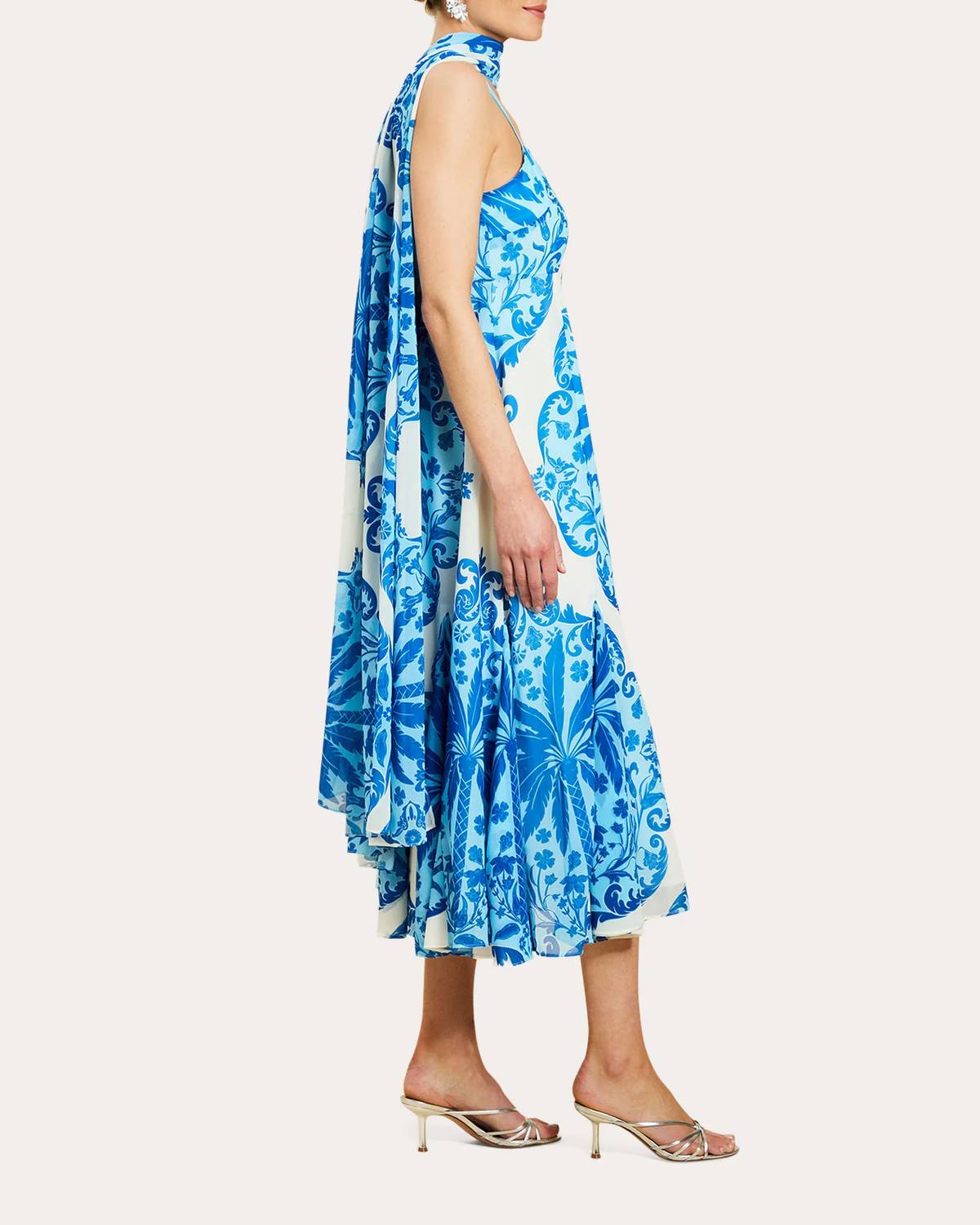 Mestiza New York - Reverie Printed Chiffon Godet Scarf Maxi Dress
