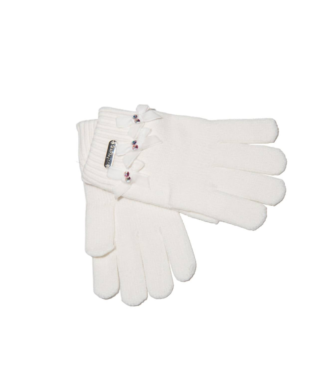 Bari Lynn - Kid's Velour Bows Winter Gloves