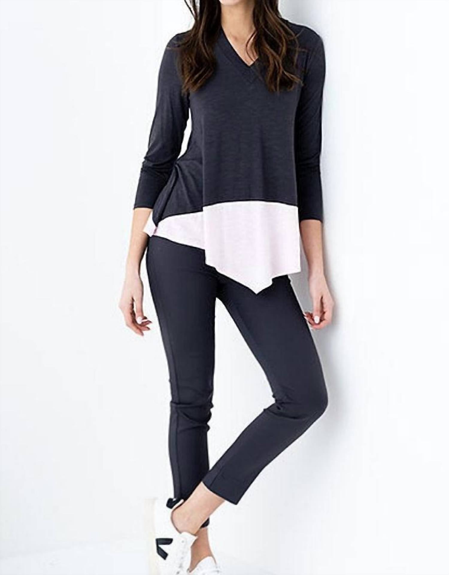 Marble - Two Tone Long Sleeve Top