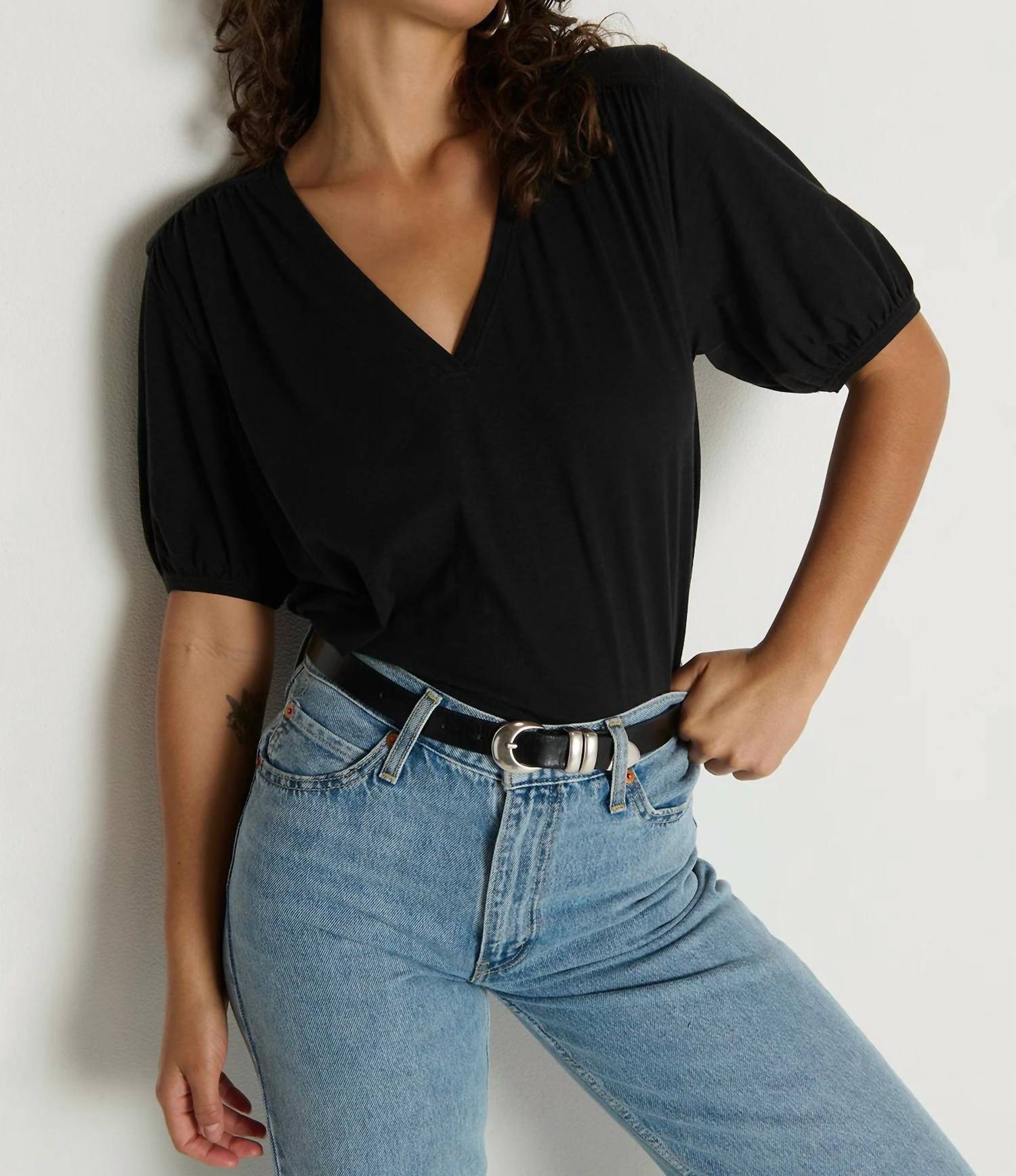 Nation Ltd - Edie Shirred Shoulder Top