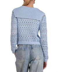 Elan - Open Knit Tie Front Sweater