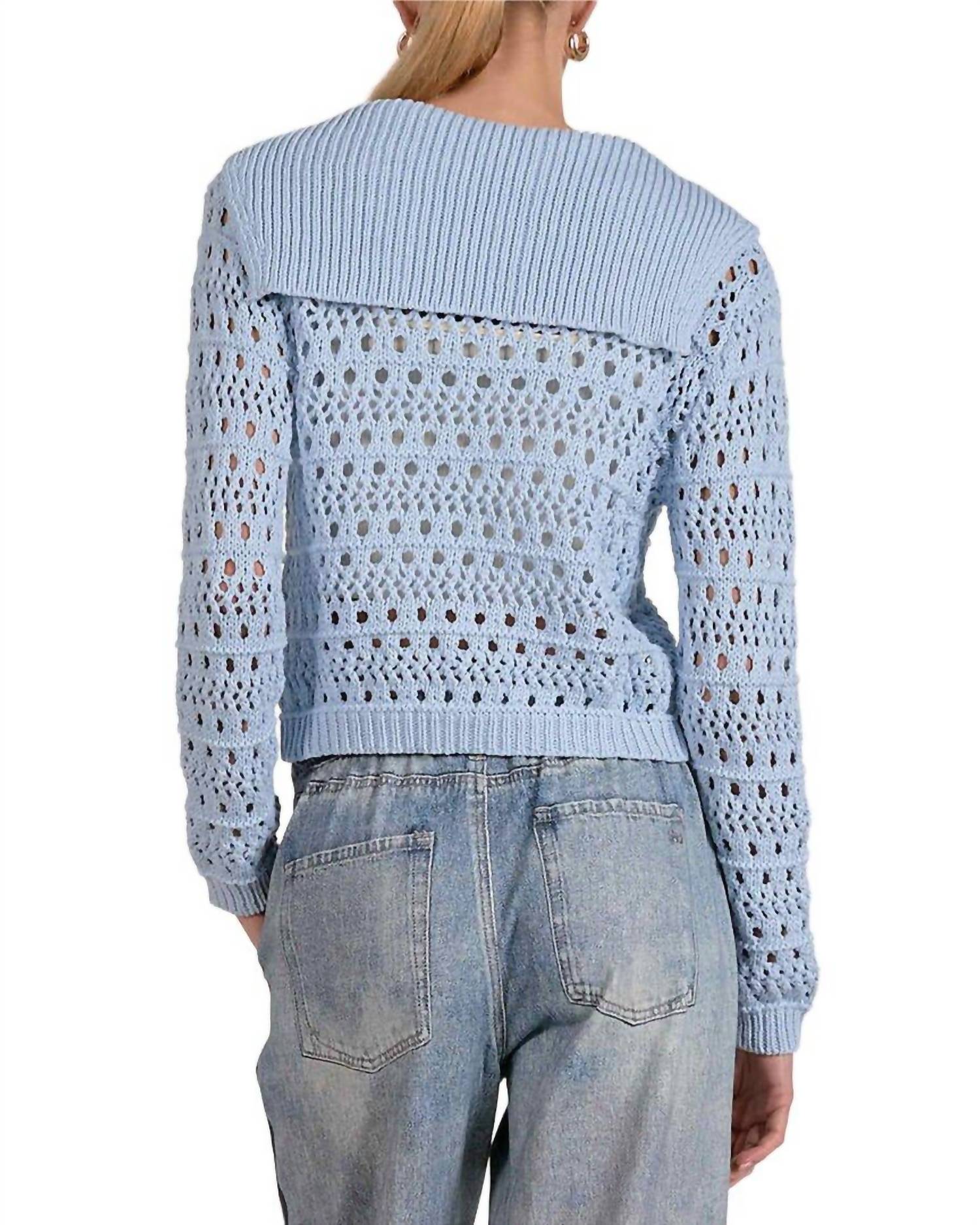 Elan - Open Knit Tie Front Sweater