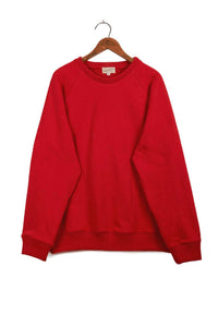 Upstate Stock Women's Amagansett Beach Upcycled Terry Sweater in cherry red - women's sweater